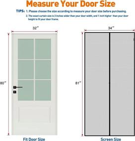 img 3 attached to 🚪 MAGZO Magnetic Screen Door 32x80 - Reinforced Fiberglass - Heavy Duty Mesh - Grey
