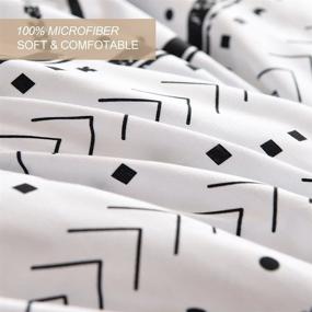 img 1 attached to Nanko Queen Comforter Set: Boho Chic Black and White Geometry Striped Print, 🛏️ Reversible and Soft, 3pc Bedding Set 88x90 inch – Perfect for Women, Men, and Teens