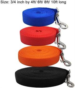 img 1 attached to 🐕 MayPaw 2 Pack Long Dog Leash - 6ft/10ft/20ft/30ft Basic/Walking/Exploring/Long Training Nylon Leash, 3/4" Flat Heavy Duty Leash for Dogs