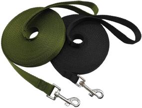 img 4 attached to 🐕 MayPaw 2 Pack Long Dog Leash - 6ft/10ft/20ft/30ft Basic/Walking/Exploring/Long Training Nylon Leash, 3/4" Flat Heavy Duty Leash for Dogs