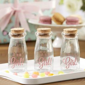 img 3 attached to 🍼 Kate Aspen Vintage Milk Favor Jar Set - 12 Pieces for DIY It's a Girl Pink Baby Shower Party Favors, Centerpieces, Bud Vases