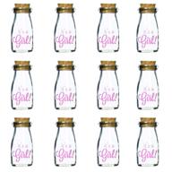 🍼 kate aspen vintage milk favor jar set - 12 pieces for diy it's a girl pink baby shower party favors, centerpieces, bud vases logo