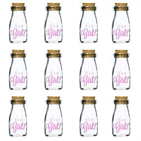 img 4 attached to 🍼 Kate Aspen Vintage Milk Favor Jar Set - 12 Pieces for DIY It's a Girl Pink Baby Shower Party Favors, Centerpieces, Bud Vases