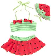 🍉 amberetech 3-piece watermelon bikini set for toddler baby girls - cute swimsuit for beachwear outfits logo