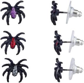img 4 attached to Lux Accessories Silver Tarantula Earrings