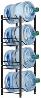 🚰 4-tier heavy duty water bottle holder storage rack for 5 gallon water dispenser, space-saving water cooler jug rack (black) logo