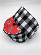 🎀 jumbo wired check ribbon black and white 3.5 in x 25 ft - perfect for celebrations logo