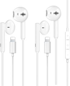 img 4 attached to 🎧 2 пакета наушников с разъемом Lightning, сертифицированных Apple MFi - встроенный микрофон, регулировка громкости - совместимы с iPhone 12/SE/11/XR/XS/X/7/7 Plus/8/8Plus - поддержка всех систем iOS