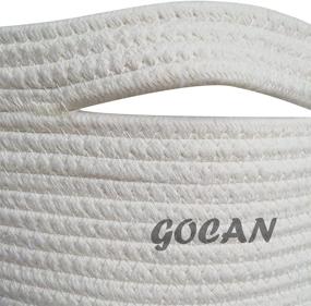 img 2 attached to 🧺 GOCAN Extra Large Cotton Rope Woven Laundry Basket 22"x 22"x 14" XXXL - Grey/Beige, Storage Basket with Handles for Living Room