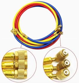 img 3 attached to ANTFEES 72-inch AC Charging Hose Tube for R134A R12 R22 R502 Manifold Hose Set - 3pcs