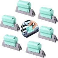 🪟 efficient hand-held window groove cleaning brush - magic scrubber for door, window slides, and gaps (6 pieces, light blue) logo