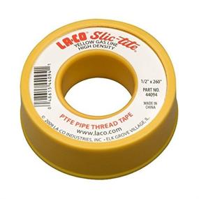 img 4 attached to 🔝 LA-CO 44094 High-Quality Yellow Slic-Tite PTFE Gas Line Pipe Thread Tape - Premium Grade, 260&#34; Length, 1/2&#34; Width