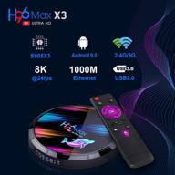 📺 телевизионная приставка на android 9.0 с высокой производительностью 4 гб озу 128 гб пзу h96 max: amlogic s905x3, двойной wi-fi 2.4g/5.0g, 3d ultra hd 8k логотип