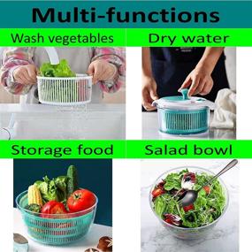 img 1 attached to 🥗 High-Quality Salad Spinner | Top Rated Medium-Sized Spinners with Efficient Mechanical Wheel and 2pc Fork Spoons - 8.5 Inch Diameter