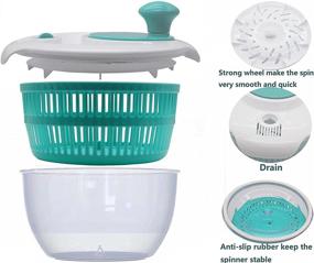 img 2 attached to 🥗 High-Quality Salad Spinner | Top Rated Medium-Sized Spinners with Efficient Mechanical Wheel and 2pc Fork Spoons - 8.5 Inch Diameter