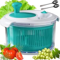 🥗 high-quality salad spinner | top rated medium-sized spinners with efficient mechanical wheel and 2pc fork spoons - 8.5 inch diameter logo