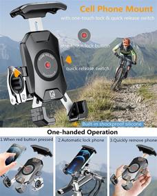img 3 attached to Securely Navigate on Your Motorcycle with KEWIG Bike Phone Mount - One Touch Locking, Tool-Free Installation, Fits 4"-7" Cellphones