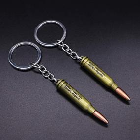 img 4 attached to Gun Keychain Sniper And Rifle Shooting Gun Key Chain Bag Charm Pendant Metal Weapon Gun Shaped Keyring For Men And Boys