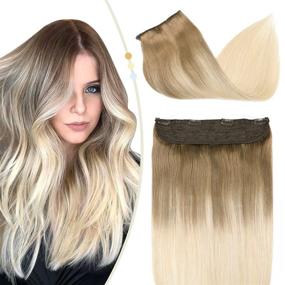 img 4 attached to XDhair Extensions Platinum Invisible 60 16Inch