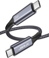 🔌 jsaux 5ft thunderbolt 3 cable - 40gbps/5k/100w - usb-c data cable for hub, apollo, egpu, docking - compatible with macbook, dell - grey логотип