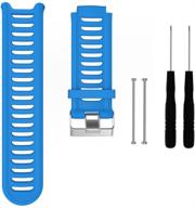 🔵 motong garmin forerunner 910xt replacement band - silicone blue strap logo