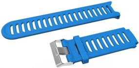 img 2 attached to 🔵 MOTONG Garmin Forerunner 910XT Replacement Band - Silicone Blue Strap