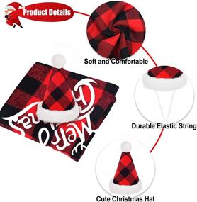 img 1 attached to Malier Christmas Dog Bandana and Hat Set - Classic Plaid Scarf, Triangle 🎅 Bibs, Bow Tie Collar for Small, Medium, Large Dogs - Pet Costume Accessories, 3 Pack