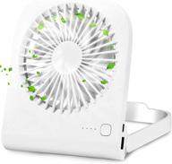 💨 compact 180° foldable desk fan with usb charging, 4800mah battery & 4 speeds – ideal for office, home, and outdoor use (white) логотип