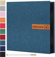 📸 premium self adhesive photo album: create diy scrapbooks with 60 sticky pages for 3x5, 4x6, 5x7, 6x8, 8x10 photos | includes metallic pen logo