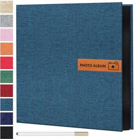 img 4 attached to 📸 Премиум самоклеющийся фотоальбом: создавайте свои скрапбуки с 60 липкими страницами для фотографий 3x5, 4x6, 5x7, 6x8, 8x10 | Включает металический перо.