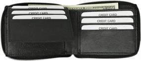 img 3 attached to 👝 Premium Leather Zip Around Wallet for Men - Accessorize Your Wallets, Card Cases & Money Organizers