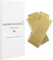 🥤 строитель "snowkingdom gold paper straws: металлическая фольга 100 штук, биоразлагаемые, декоративные материалы для напитков и вечеринок - палочки для кейк-попсов, упаковка из 4 штук (25 штук каждая) в коробке логотип