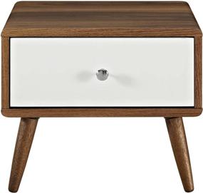 img 1 attached to 🌟 Stylish Modway Transmit Mid-Century Modern Walnut Nightstand or Side Accent Table - A Perfect Blend of Functionality and Elegance