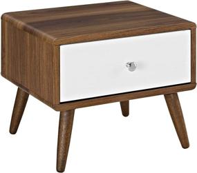 img 3 attached to 🌟 Stylish Modway Transmit Mid-Century Modern Walnut Nightstand or Side Accent Table - A Perfect Blend of Functionality and Elegance