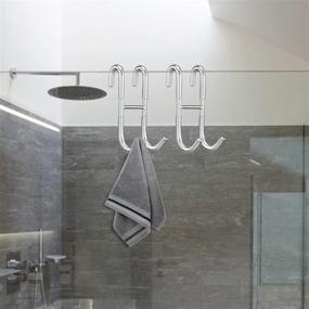 img 4 attached to 🚿 2 Pack Shower Door Hooks: Pynsseu Bathroom Towel Hook Over The Door, Ideal for Squeegee, Glass Doors, and Bathroom Towel Rack