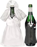 🤵 adorable bride & groom wine bottle cover set - perfect for wedding decor - oriental trading логотип