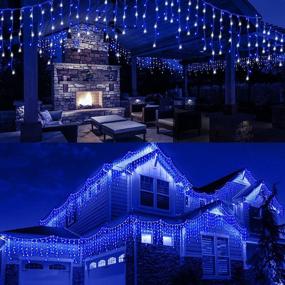 img 4 attached to 🎄 MAOYUE 34 ft Blue and White Icicle Lights with Timer - Waterproof Christmas Decorations for Outdoor, House, Yard - 420 LED Christmas Lights, 8 Modes, 80 Drops