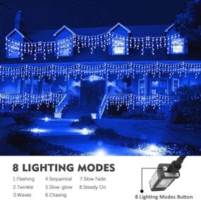 img 3 attached to 🎄 MAOYUE 34 ft Blue and White Icicle Lights with Timer - Waterproof Christmas Decorations for Outdoor, House, Yard - 420 LED Christmas Lights, 8 Modes, 80 Drops