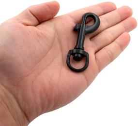 img 1 attached to 🔗 Bikicoco 3/5" Swivel Bolt Snap Hook Lobster Claw Clasp Trigger Spring Loaded Clip, D-Ring Ended, Black - Pack of 10: Perfect for Keys, Key Chains, Tags, and Lanyards