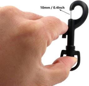 img 2 attached to 🔗 Bikicoco 3/5" Swivel Bolt Snap Hook Lobster Claw Clasp Trigger Spring Loaded Clip, D-Ring Ended, Black - Pack of 10: Perfect for Keys, Key Chains, Tags, and Lanyards