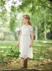 img 1 attached to Lace Sleeveless Rustic Flower Girl Dress for Bridesmaids by Bow Dream