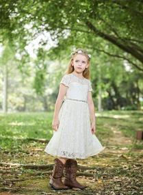 img 2 attached to Lace Sleeveless Rustic Flower Girl Dress for Bridesmaids by Bow Dream