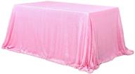 trlyc blush pink sequin tablecloth 60 x 102-inch - perfect for weddings, parties, and banquets logo