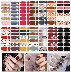 img 3 attached to 💅 14-Pack of Self-Adhesive Nail Art Decals Strips - Full Wraps Nail Polish Stickers