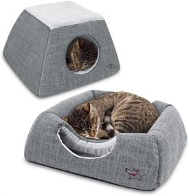 img 1 attached to 🐱 Plush-Lined Cat Bed and Cave by Best Pet Supplies