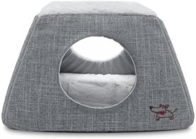 img 3 attached to 🐱 Plush-Lined Cat Bed and Cave by Best Pet Supplies