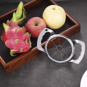 img 1 attached to 🍏 Stainless Steel Heavy Duty Apple Corer Slicer - 8 Blade Commercial Fruit Cutter Gadget for Apple, Pear, Potato Wedge - 4" Diameter Kitchen Utensil