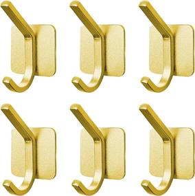 img 4 attached to 🔑 VAEHOLD Adhesive Hooks: Waterproof Aluminum Wall Hooks for Heavy-duty Hanging of Coats, Hats, Towels, Robes, Keys, Clothes, Closet - Ideal Wall Mount for Home, Kitchen, Bathroom, Office (Pack of 6, Gold)