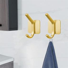 img 3 attached to 🔑 VAEHOLD Adhesive Hooks: Waterproof Aluminum Wall Hooks for Heavy-duty Hanging of Coats, Hats, Towels, Robes, Keys, Clothes, Closet - Ideal Wall Mount for Home, Kitchen, Bathroom, Office (Pack of 6, Gold)