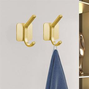 img 2 attached to 🔑 VAEHOLD Adhesive Hooks: Waterproof Aluminum Wall Hooks for Heavy-duty Hanging of Coats, Hats, Towels, Robes, Keys, Clothes, Closet - Ideal Wall Mount for Home, Kitchen, Bathroom, Office (Pack of 6, Gold)